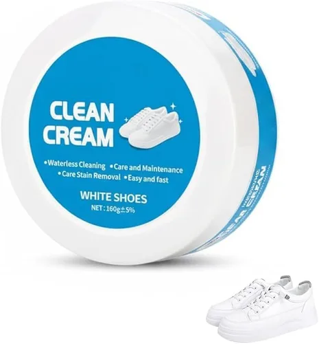 Crema limpiadora de zapatos blanca, no se lava, con esponja para zapatillas de cuero, suela que elimina la suciedad