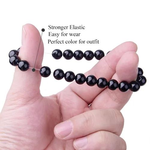 Miniatura 4 de Pulsera elástica de cuentas de cristal curativo de 8mm.