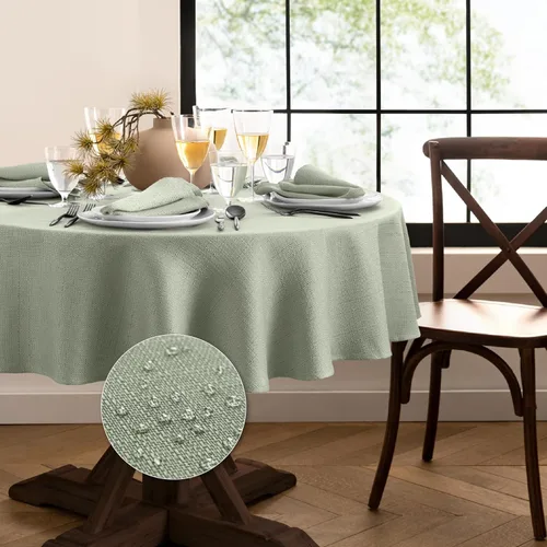 Miniatura 15 de Elrene Home Fashions - Mantel de textura sólida de laurel, resistente al agua y a las manchas, 52 x 70 pulgadas, rectangular, color gris 2-Gris