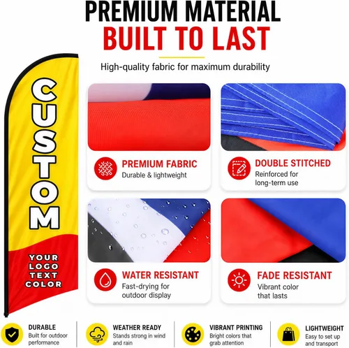 Miniatura 3 de Banderas de plumas publicitarias personalizadas para negocios en exteriores, logotipo personalizado, texto personalizado Swooper bandera abierta