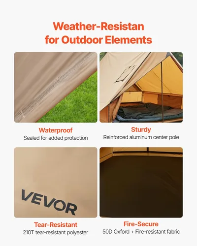 Miniatura 5 de VEVOR Tienda Caliente, Tiendas de Campaña Tipi Calientes con Toma para Estufa, Tiendas de Campaña Portátiles de Invierno con Faldón para Nieve