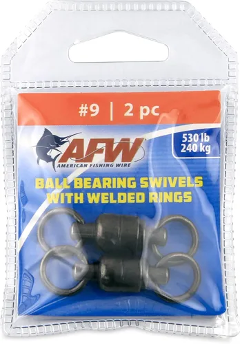 Miniatura 7 de AFW Solid Brass Ball Bearing Fishing Swivels with Double Welded Rings - Patented Bullet Shaped Head for Reduced Water Resistance, Black Finish