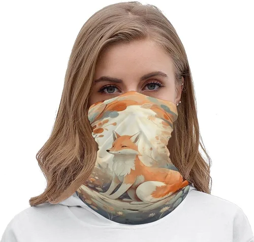 Miniatura 5 de Little Fox Neck Gaiter for Men Women Upf 50+ Sun Protection Balaclava Face Mask Cover Moisture Wicking & Quick Dry Neckerchief Seamless Ski Mask