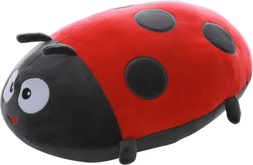 Miniatura 4 de GOOC Lindos animales de peluche de mariquita de 15.7 pulgadas, juguetes de peluche de mariquita, almohada de peluche de anime Lady Beetle, almohada