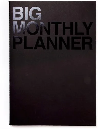 Miniatura 5 de JSTORY Agenda mensual grande con puntada, plana, sin fecha, para todo el año, cubierta flexible, organizador de objetivos/tiempo, papel grueso
