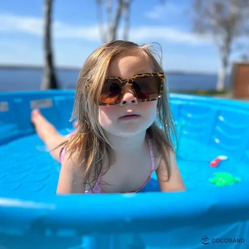 Miniatura 7 de COCOSAND Lentes de sol polarizados para niños, protección UV 400, retro, cuadrados, futuristas, para jóvenes, adolescentes, niños y niñas de 5 a 12