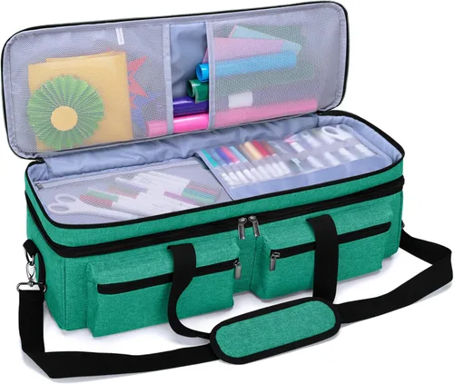 Miniatura 10 de Bolsa Luxja para transporte, de doble capa, compatible con máquinas y suministros de suajado Cricut Explore Air 2 y Maker