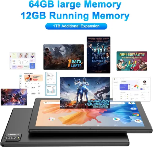 Miniatura 2 de Tableta de 10 pulgadas Android 15 (NO GO) Tablets 2 en 1 tableta con teclado 12 GB RAM+64 GB ROM (soporta expansión de 1 TB) Tableta 2MP+8MP Cámara