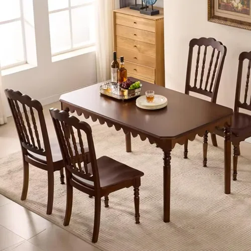 Miniatura 2 de Dining Room Chairs Retro Wooden Dining Chairs with Slatted Backrest, Classic Armless Church Chair for Restaurants/Kitchens, Church(No Cushion,2PCS)