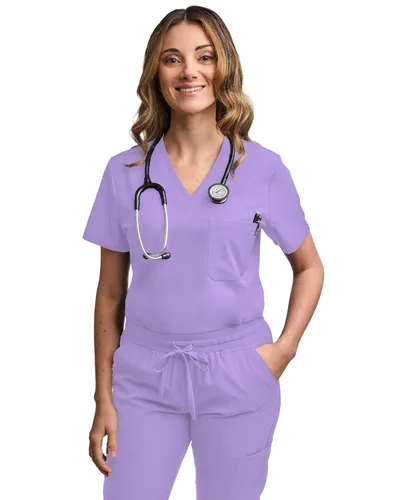 Miniatura 97 de Green Town Conjunto de ropa quirúrgica para mujer, pantalón deportivo y parte superior con cuello en V, 5 bolsillos, cintura de yoga, uniforme