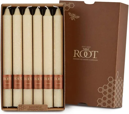 Miniatura 17 de Root Candles Velas sin aroma de cena Premium mezcla de cera de abejas en caja, 9 pulgadas, cera de abejas, 12