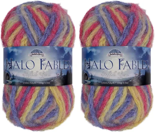 Miniatura 11 de JubileeYarn Halo Fables Yarn - 100g/Skein Bulky Polyester - North Wind Sun - 2 Skeins