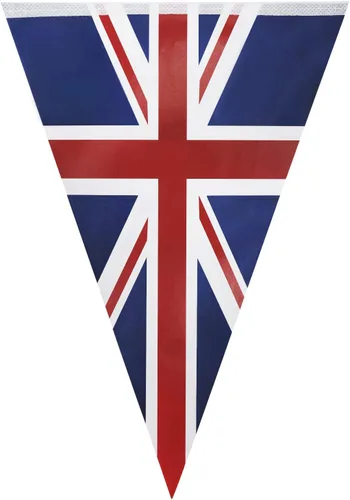 Miniatura 4 de Union Jack Banderines de papel de 8.2 ft/8.2 pies de largo con 10 banderas triangulares banderines británicos decoración de fiesta británico Reino