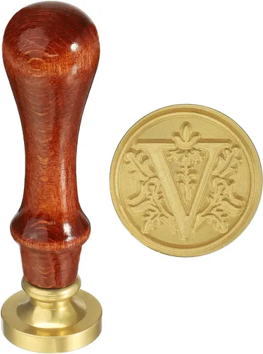 Miniatura 24 de YOKIVE Sello de cera del alfabeto, sello de letras con mango extraíble para decorar postales, ideal para festivales, bodas (dorado, rojo, letra J)