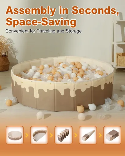 Miniatura 3 de Piscina de pelotas para bebés de 1 a 3 años, tienda de campaña plegable para niños, corralito de juegos con bolsa de almacenamiento, para niños