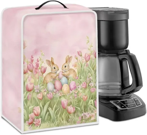 Miniatura 19 de Cubiertas para máquina de café con mango superior, resistentes a las manchas, para mezclador, compatible con la mayoría de cafeteras