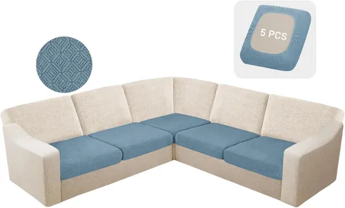 Miniatura 20 de HDCAXKJ - Fundas impermeables para cojín de sofá modular, fundas elásticas para cojín de sofá de esquina, fundas protectoras de muebles de jacquard