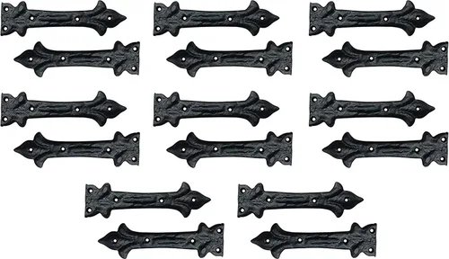 Miniatura 34 de Adonai Hardware Adonijah Bisagra falsa de aluminio para montaje frontal (6.5" x 12 Pack, Negro mate) para puertas de granero, puertas, armarios