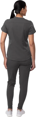 Miniatura 2 de Adar Pro - Conjunto médico moderno para mujer - Camiseta médica moderna con cuello en V y pantalón médico, pantalón de yoga