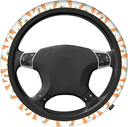 Miniatura 2 de Swono Funda para volante para hombres y mujeres, zanahorias de Pascua, naturaleza linda, universal, 15 pulgadas, antideslizante, sin olor