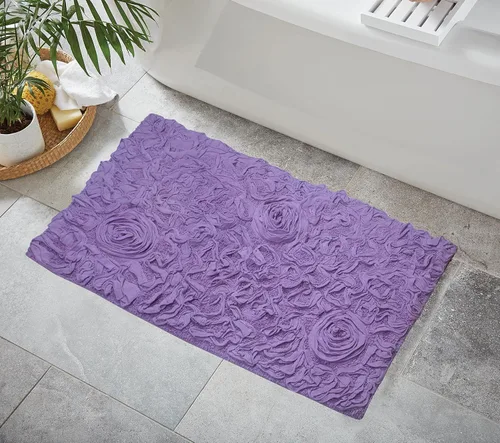 Miniatura 144 de Home Weavers Bell Flower Collection - Tapetes de baño copetudos 100 % algodón, extrasuaves y absorbentes, antideslizantes, lavables a máquina, lino
