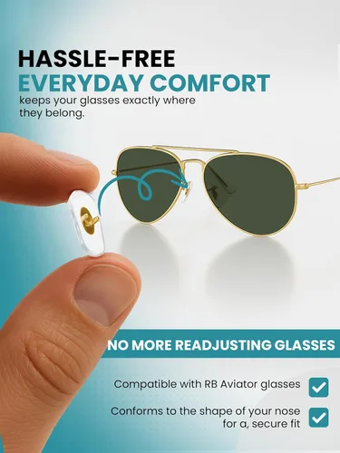 Miniatura 3 de SPORTS WORLD VISION RB Glasses - Almohadillas para la nariz PVC suave cierto RB Aviator almohadillas de cojín 0.59 pulgadas con clip fácil