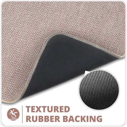 Miniatura 4 de Tapete de baño ultrafino, con base de goma, antideslizante, secado rápido, lavable a máquina, pelo bajo, absorbente, para ducha exterior, fregadero