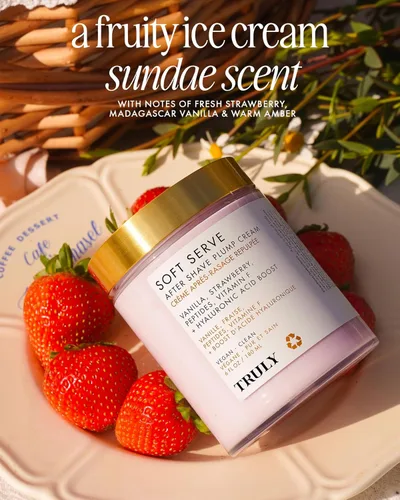 Miniatura 4 de Truly Beauty Soft Serve After Shave Plump Cream Crema hidratante y voluminosa para suavidad después del afeitado Con ácido hialurónico