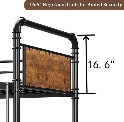 Miniatura 5 de Garvee - Litera industrial de camas individuales con escalera, convertible a 2 camas individuales separadas, litera de metal resistente, escalera