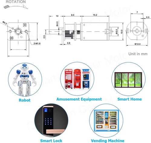 Miniatura 3 de DC 3V/6V/12V 19RPM-3000RPM N20 Motor de reducción de velocidad de alto par con motor de caja de engranajes de metal para juguetes RC de bricolaje