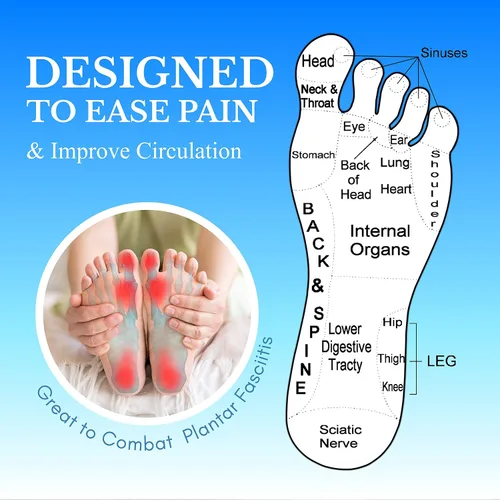 Miniatura 3 de Masajeador de rodillos para pies, fascitis plantar, neuropatía, dolor y circulación, alivio del dolor de espolón en el talón, reflexología de pies