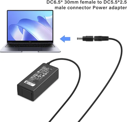 Miniatura 5 de Adaptador de corriente CC, enchufe macho de 0.217 in x 0.098 in CC a conector hembra de 0.256 in x 0.118 in para laptop, cámaras de seguridad CCTV