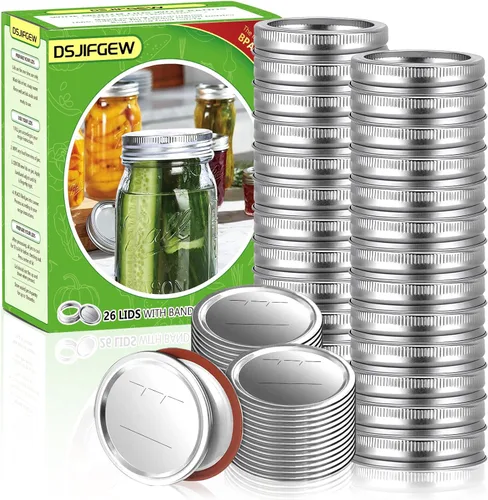 Miniatura 15 de 36 Pack Mason Jar Lids for Wide and Regular Mouth Jars, with Date Reminder Vacuum Seal Lids for Electric Mason Jar Vacuum Sealers