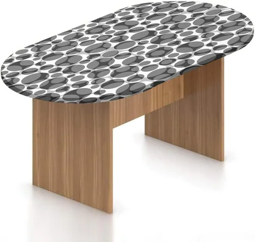 Miniatura 21 de XISUNYA Mantel ovalado ajustable, mantel de poliéster con bordes elásticos grises, diseño digital abstracto suave, estampado urbano moderno, se Gris