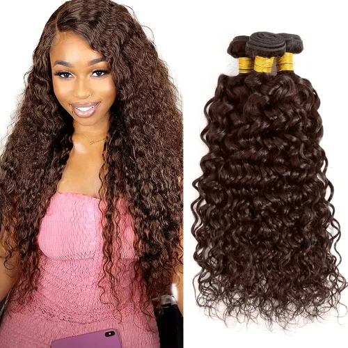 Miniatura 57 de Color 30 paquetes de cabello humano marrón onda del cuerpo paquetes 8 10 12 pulgadas brasileño virgen Remy extensiones de cabello humano doble trama