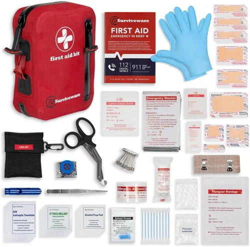 Miniatura 11 de Surviveware Kit completo de primeros auxilios de supervivencia premium de 98 piezas - Kit de emergencia médica para equipamiento de camping
