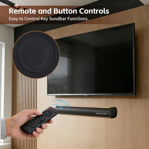 Miniatura 3 de Barra de sonido para Smart TV, barra de sonido de 50 W con conexión Bluetooth/ARC/óptica/AUX, aumento de volumen automático