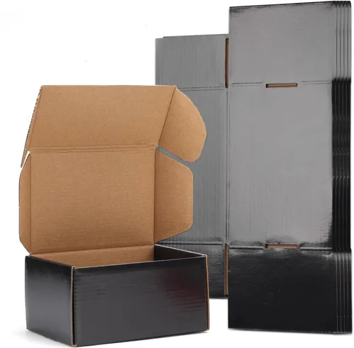 Miniatura 11 de EXYGLO Paquete de 40 cajas de envío de 6 x 4 x 3 pulgadas, cajas de cartón corrugado negras para embalaje de pequeñas empresas, mudanza, envío
