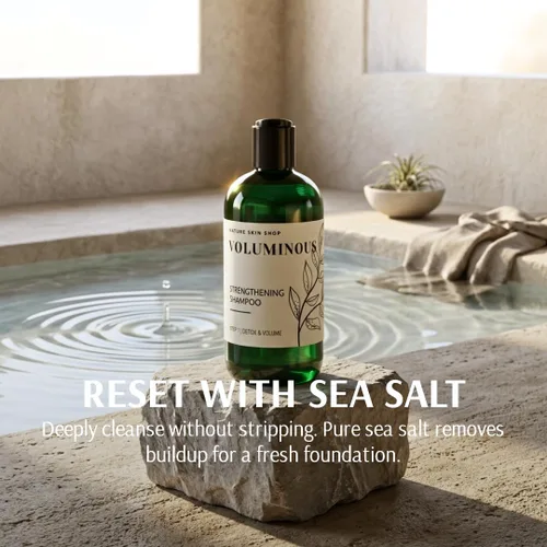 Miniatura 5 de Nature Skin Shop Voluminous Sea Salt Shampoo y acondicionador Set, clarificador para agua blanda o dura, elimina la acumulación del cabello fino
