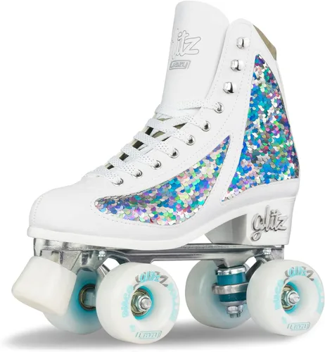 Crazy Skates Glitz - Patines de ruedas para mujeres y niñas – Deslumbrante purpurina brillante patines Quad