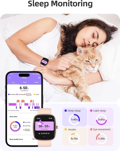 Miniatura 5 de Parsonver Reloj inteligente para teléfonos iOS y Android (respuesta/hacer llamadas), relojes de pantalla HD para mujeres, reloj de seguimiento