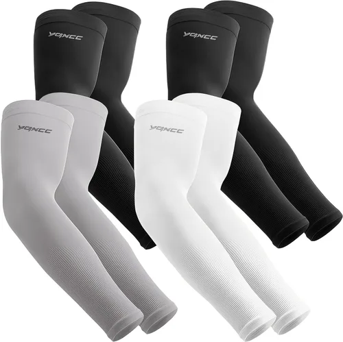 Miniatura 19 de YQXCC 4 Pares de Mangas para Brazos para Hombres Mujeres Protección UV Solar de Enfriamiento UPF 50 Mangas de Compresión Deportivas 1 par