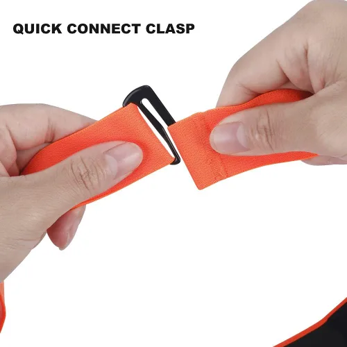 Miniatura 5 de Correa de pecho para monitor de frecuencia cardíaca para Polar H7 H1 Wahoo Tickr Garmin (negro naranja, estándar)