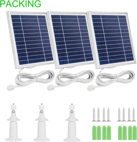 Miniatura 6 de Paquete de 3 cargadores de panel solar compatibles con Arlo Pro 5S 2K/Arlo Pro 4/Arlo Pro 3/Arlo Ultra 2/Arlo Ultra/Go 2, con cable de carga Plateado