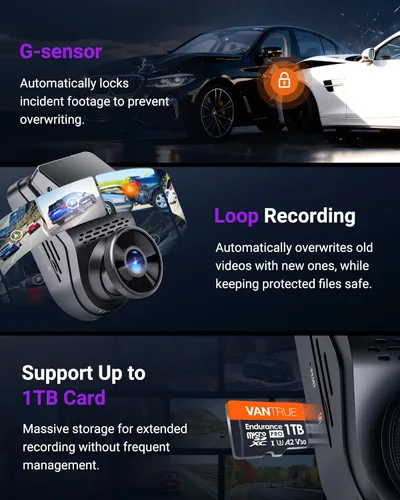 Miniatura 7 de Vantrue S1 Pro Dash Cam frontal STARVIS 2, mini cámara de tablero de 2.7 K para automóviles, ADAS, control de aplicaciones, WiFi GPS integrado