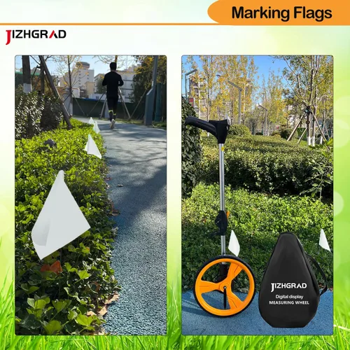 Miniatura 4 de Paquete de 200 banderas blancas para marcado, JIZHGRAD de 15x4x5 pulgadas, banderas marcadoras para uso en patio y césped, delimitación y Blanco