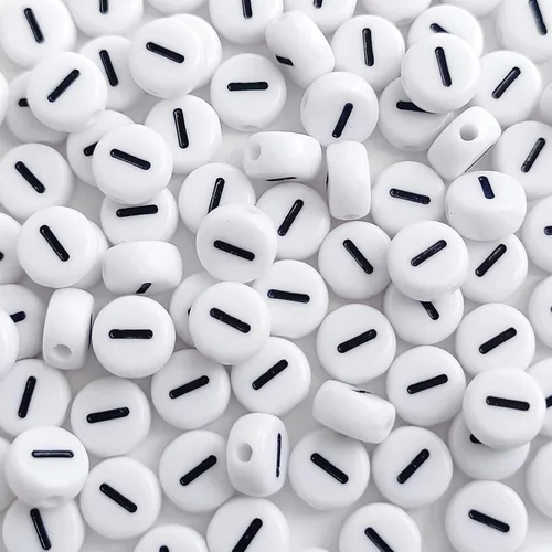 Miniatura 21 de 100 cuentas de letra, cuentas redondas blancas acrílicas del alfabeto de 0.157 x 0.276 pulgadas (0.157 x 0.276 in), cuentas vocales de letra A