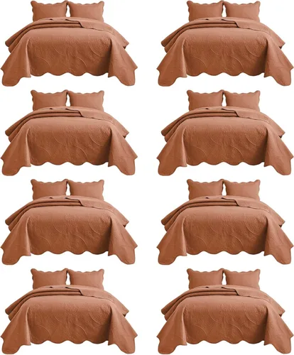 Miniatura 51 de IR Imperial Rooms Velvet Twin Quilt Bedspread Comforter Bedding Set 2 Pcs Diamond Pattern - (68"x86") Bedspread Coverlet + 1 Pillow Shams