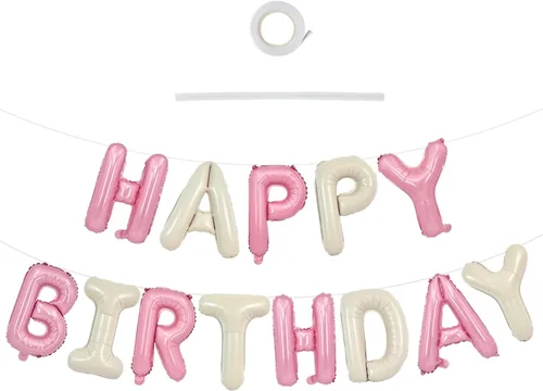 Miniatura 71 de TONIFUL Pancarta de Globos Negros de Feliz Cumpleaños de 16 Pulgadas con Letras de Papel de Aluminio Mylar, Cartel Banderín Reutilizable