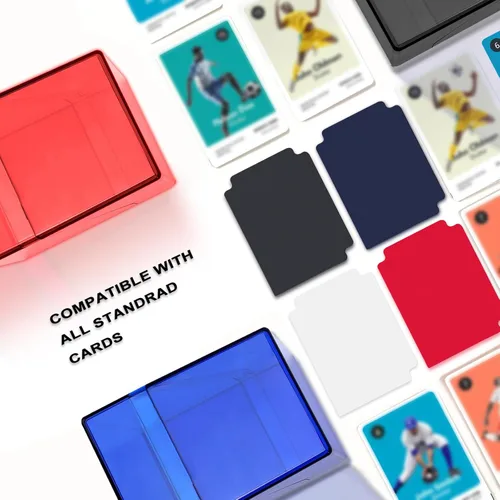 Miniatura 5 de KKU Paquete de 4 estuches para tarjetas, cajas de almacenamiento de tarjetas coleccionables, fundas acrílicas para tarjetas, caja de almacenamiento